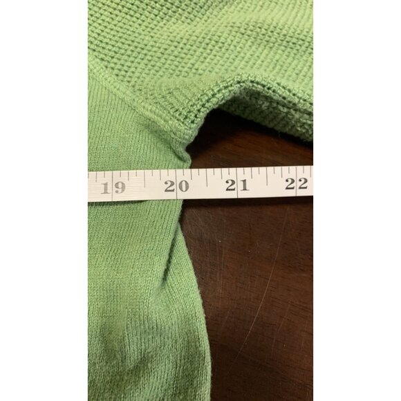 Eddie Bauer XL Hooded Outdoor Waffle Knit Cotton Casual Sweater Green - Picture 5 of 8